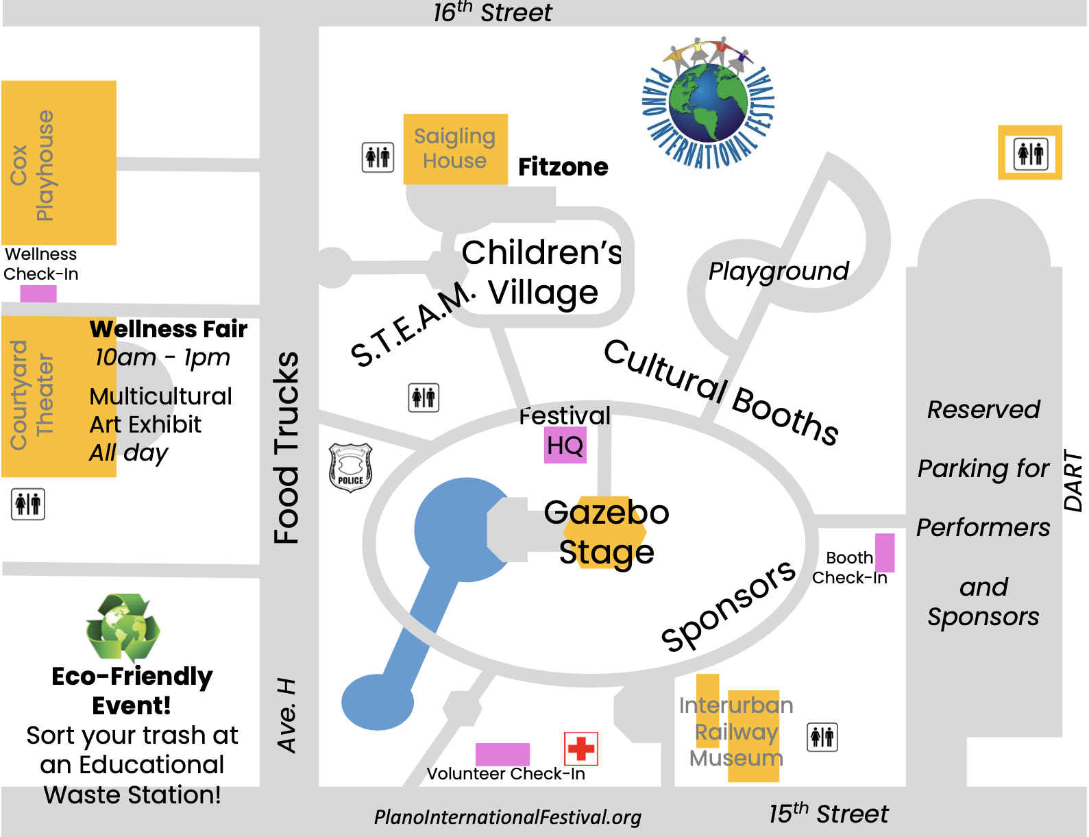 Festival Map and Parking Plano International Festival